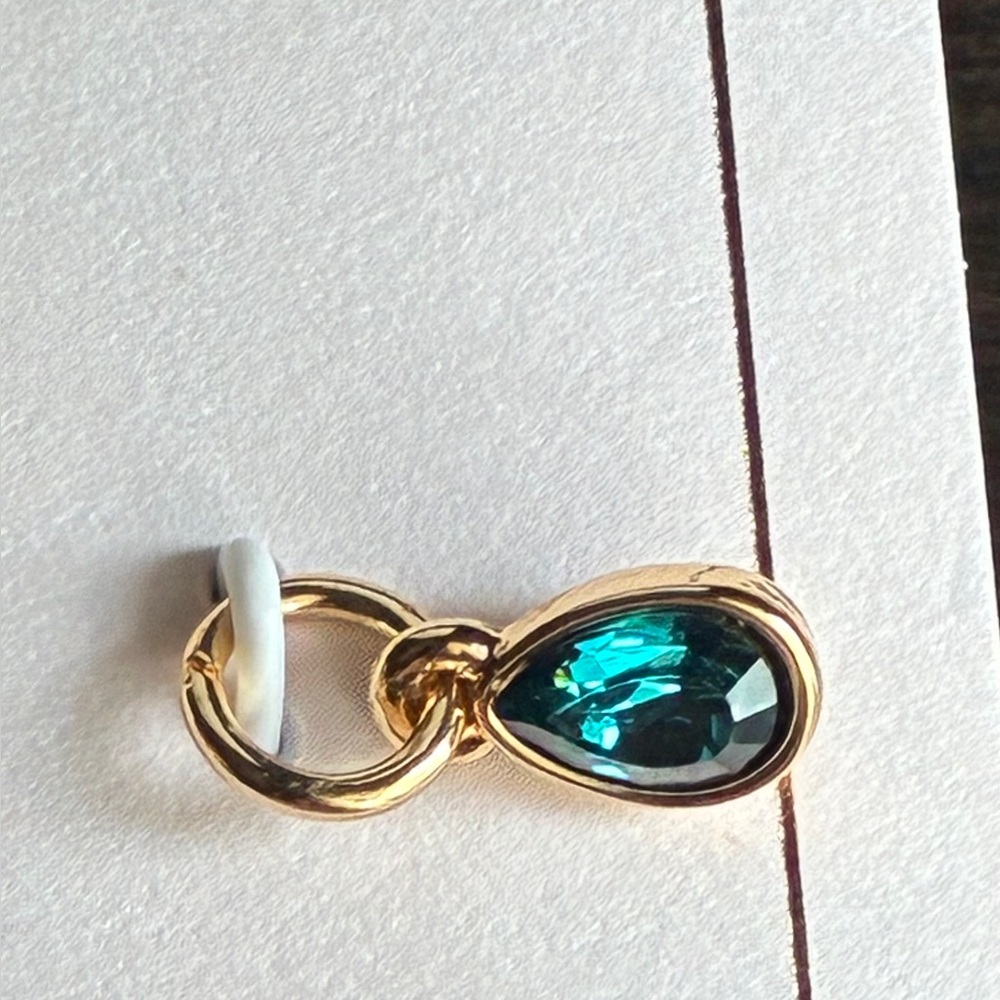 LC Lauren Conrad Gold-Tone Turtle Charm Necklace with Shell and Teal Drop - Picture 5 of 10